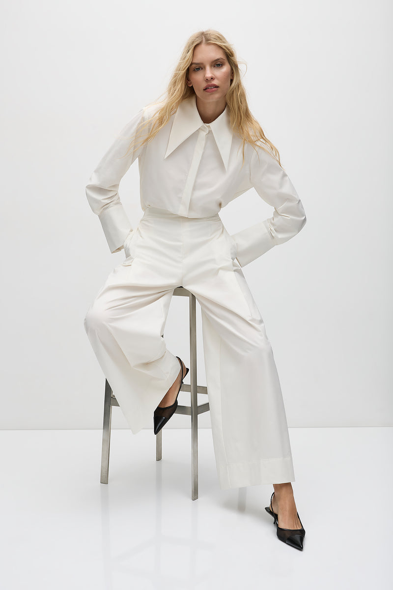 Mela Purdie Peak Collar Shirt F607 8700 - CHALK
