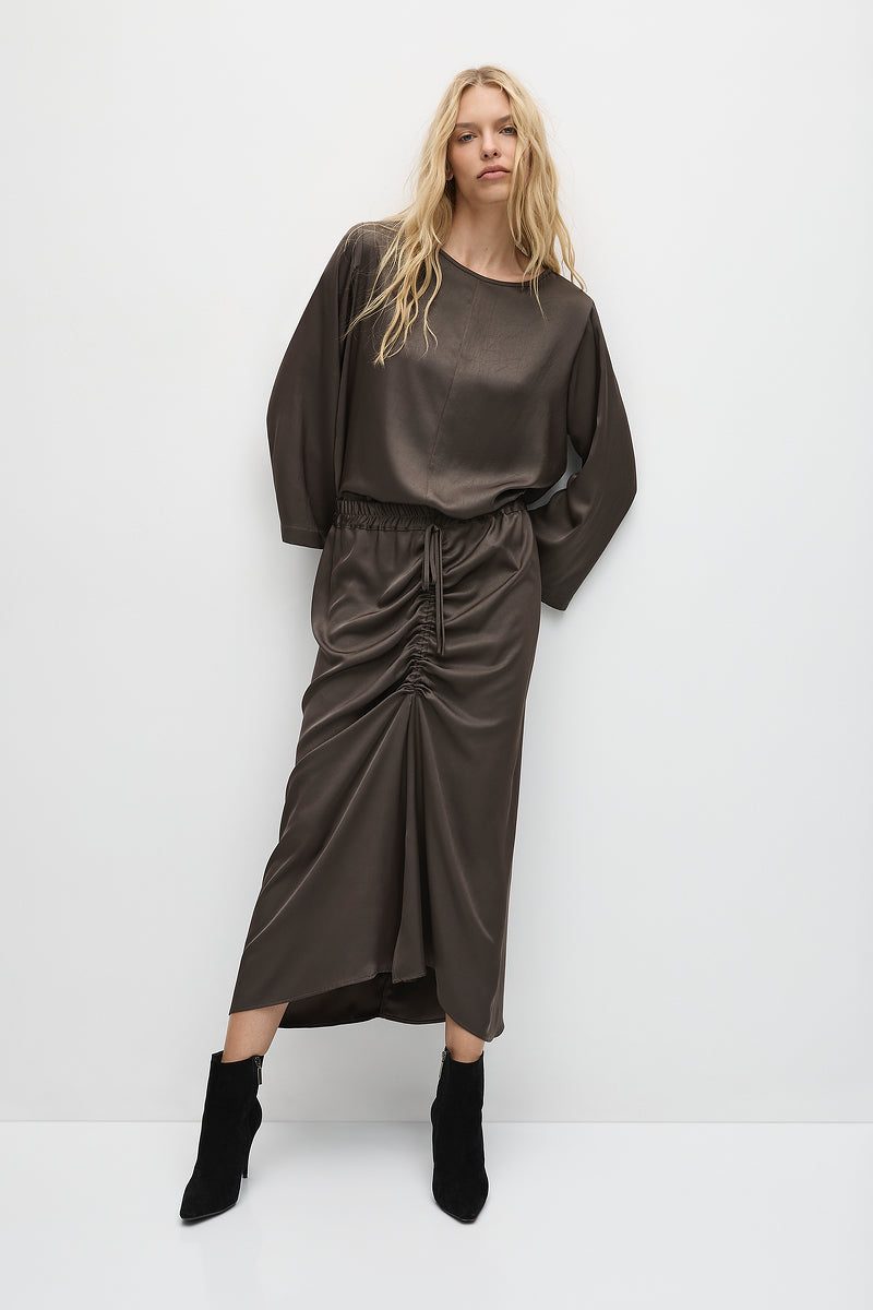 Mela Purdie LS Slice Neck Plaza F608 8702 - LEATHER