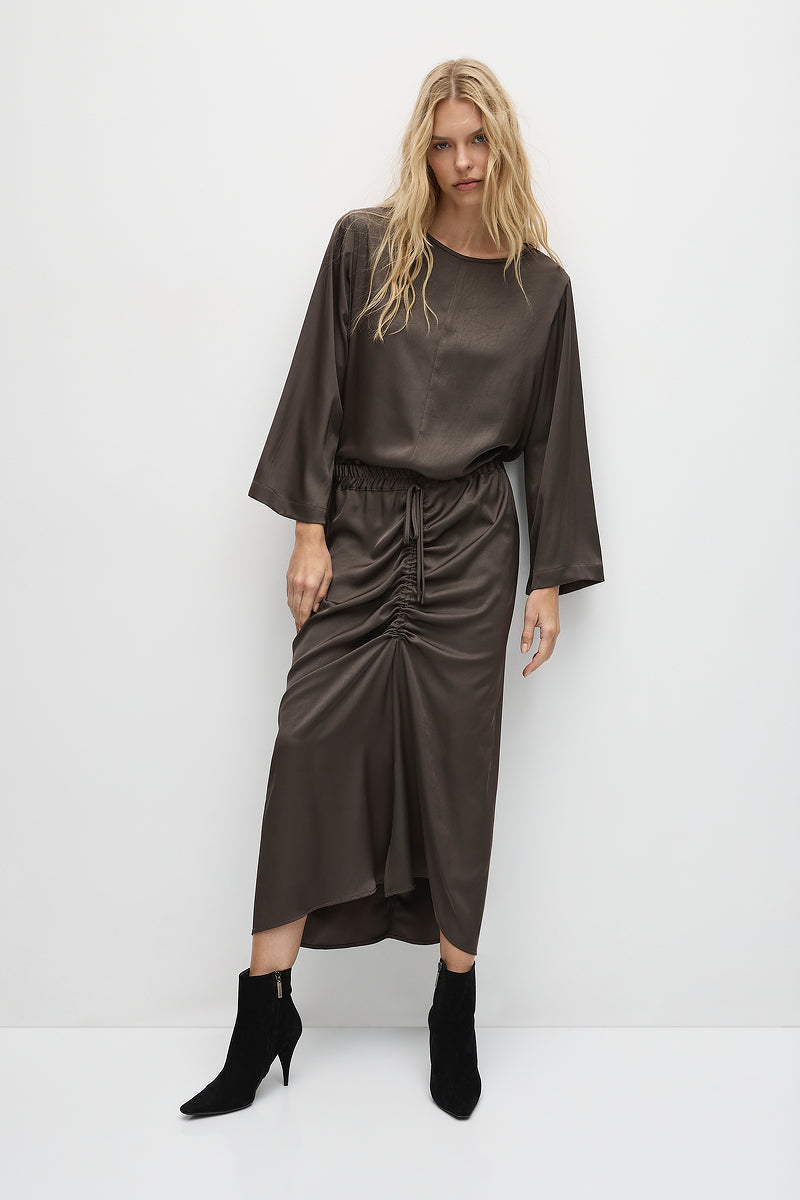 Mela Purdie LS Slice Neck Plaza F608 8702 - LEATHER