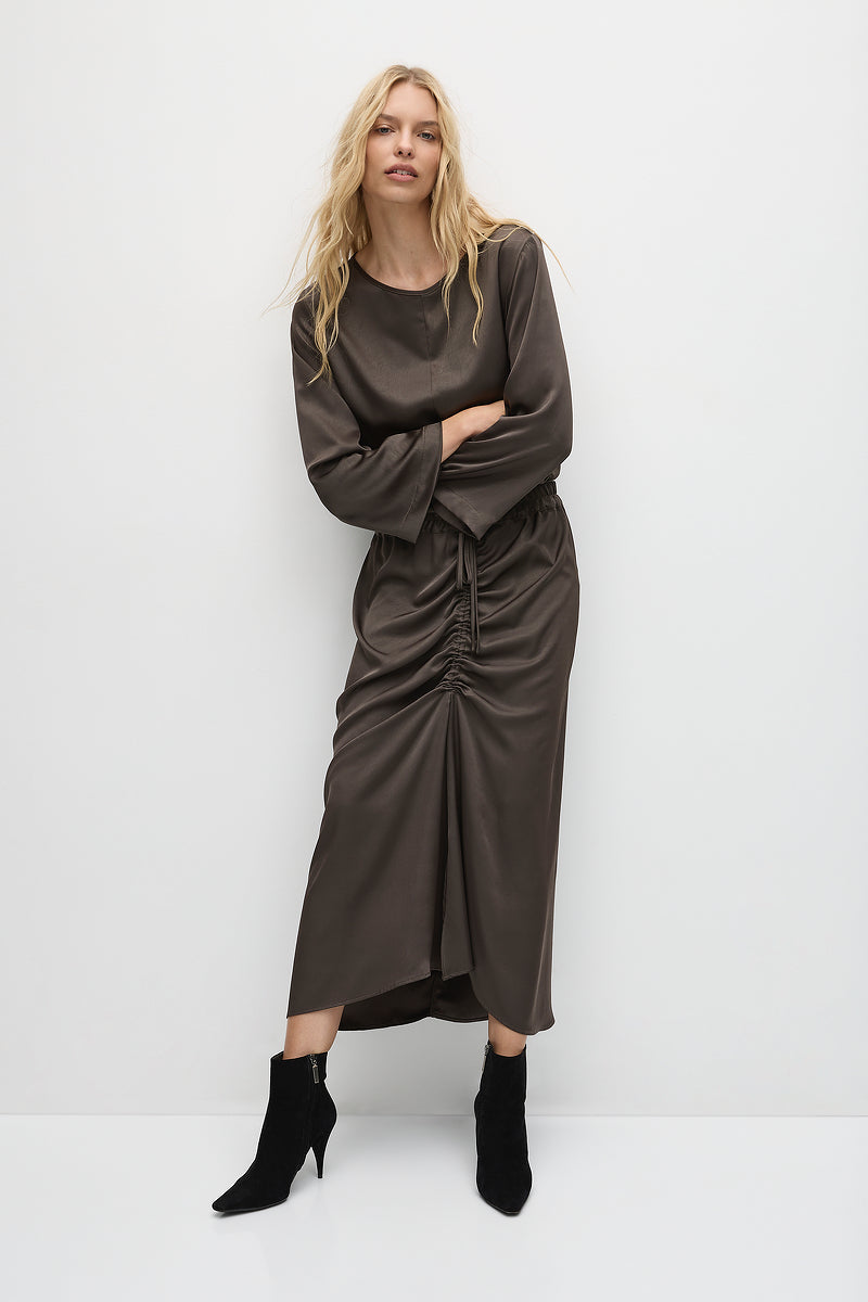 Mela Purdie LS Slice Neck Plaza F608 8702 - LEATHER