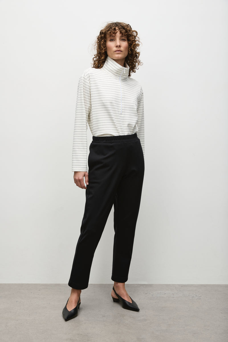 Mela Purdie Zip Front Sweater F535 8539 - CREAM/ BLACK
