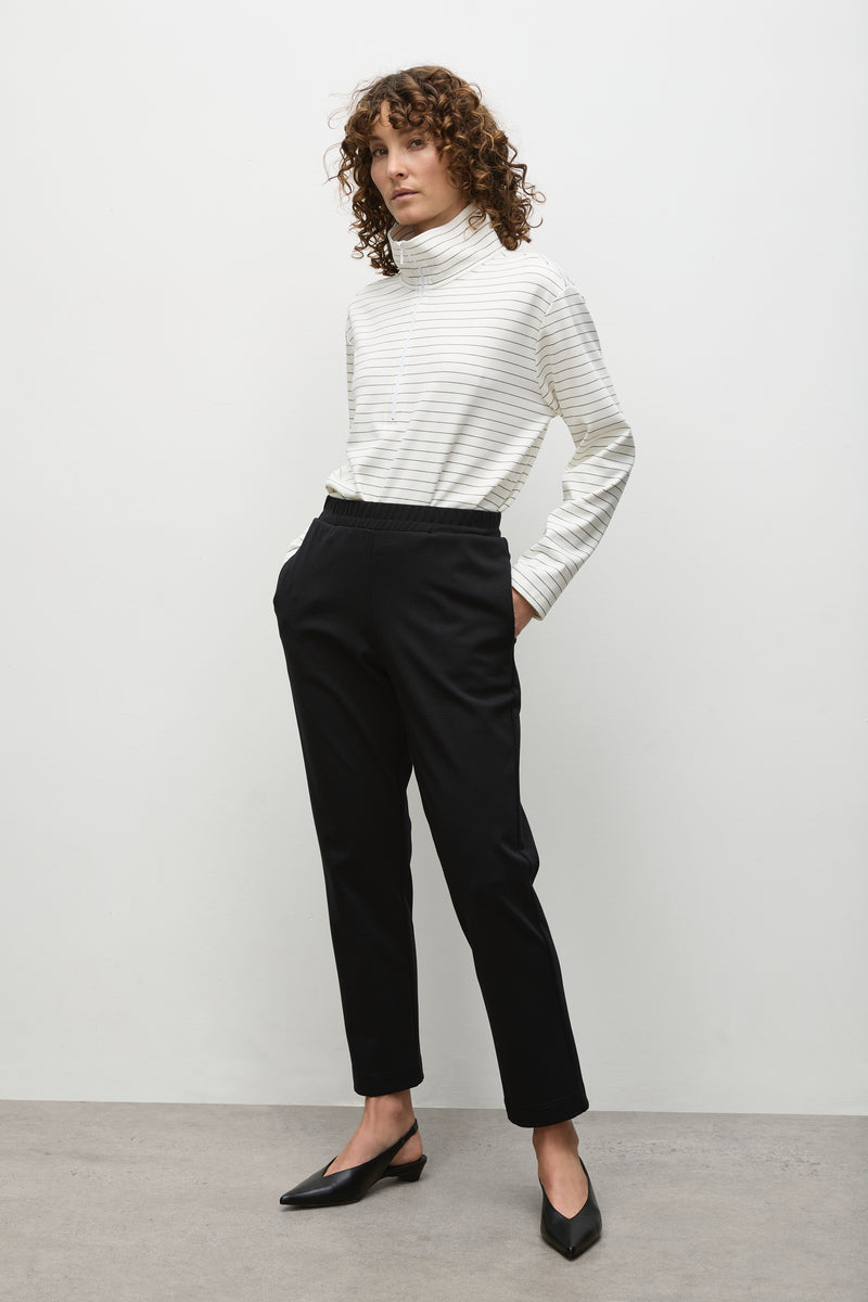 Mela Purdie Zip Front Sweater F535 8539 - CREAM/ BLACK