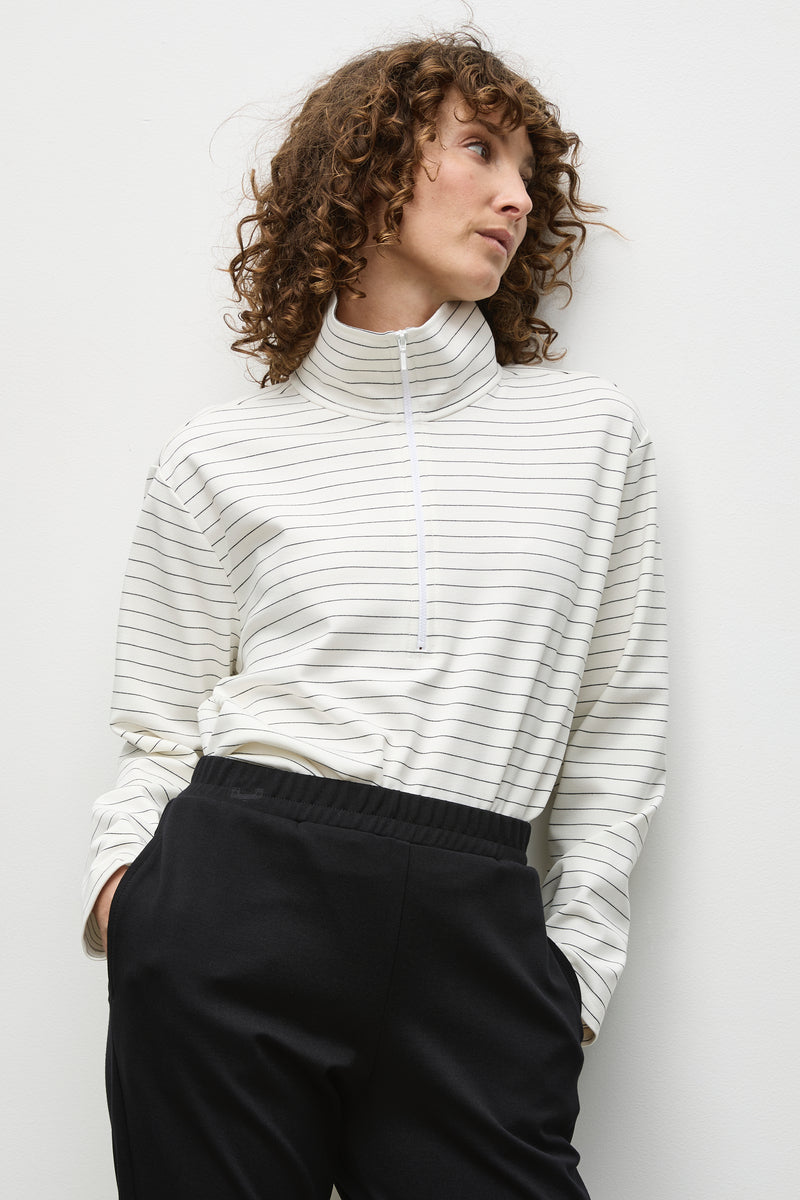 Mela Purdie Zip Front Sweater F535 8539 - CREAM/ BLACK