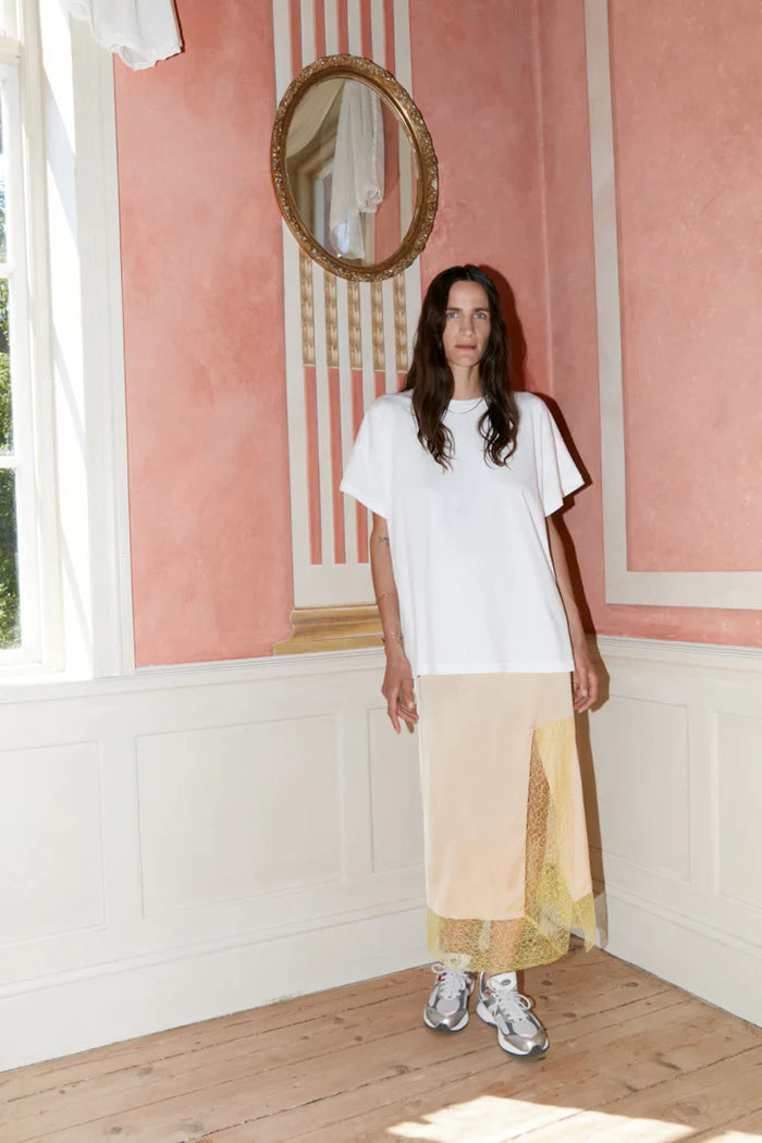 Rabens Saloner Vicky Skirt - Latte/ Lemon Zest