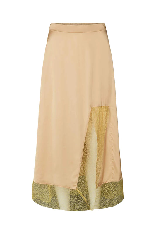 Rabens Saloner Vicky Skirt - Latte/ Lemon Zest