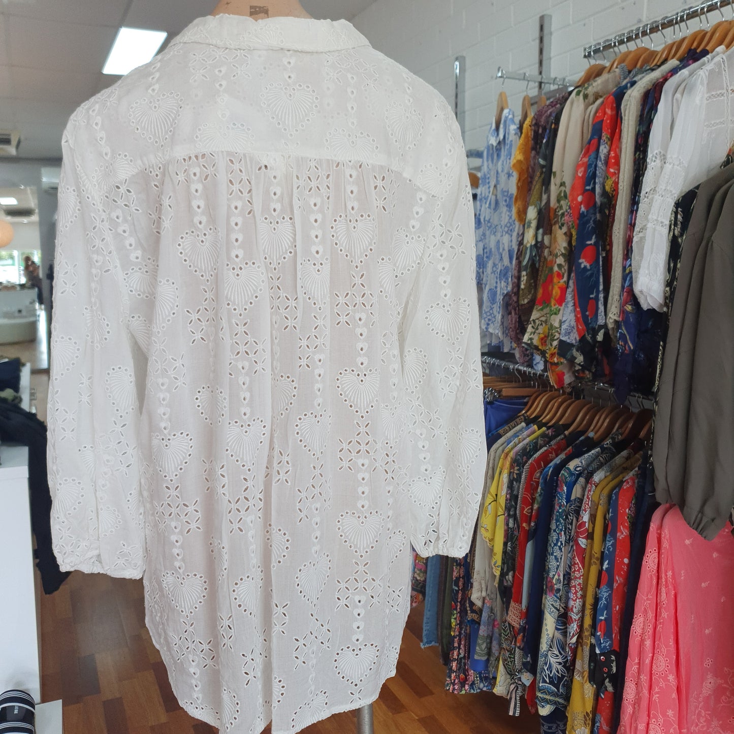 Johnny Was Maeve Button Down - Antique White
