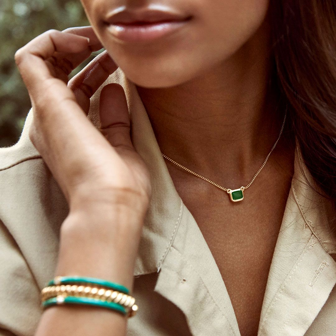 Fairley Green Agate Deco Necklace