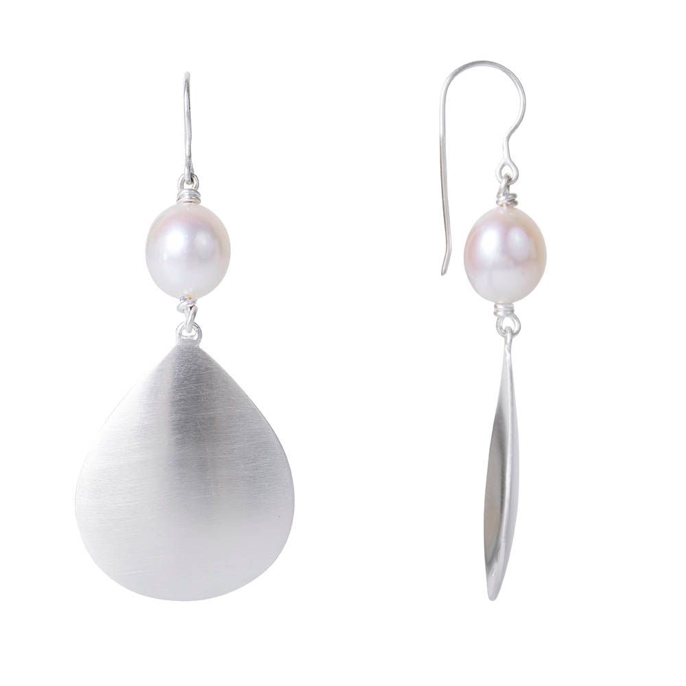 Fairley Pearl Petal Hooks - Silver
