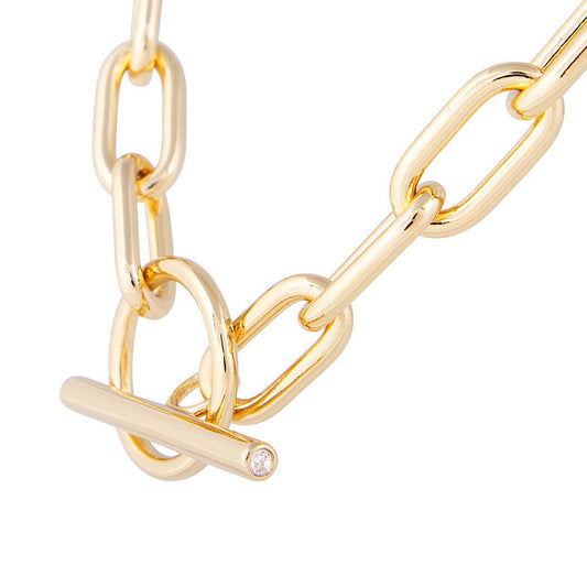 Fairley Crystal T Bar Chain Necklace