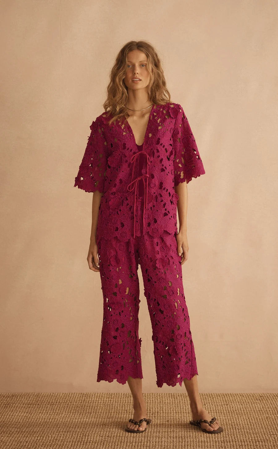 PRE ORDER Aur Ocea Rosario Ornato Appliqué Cropped Pant