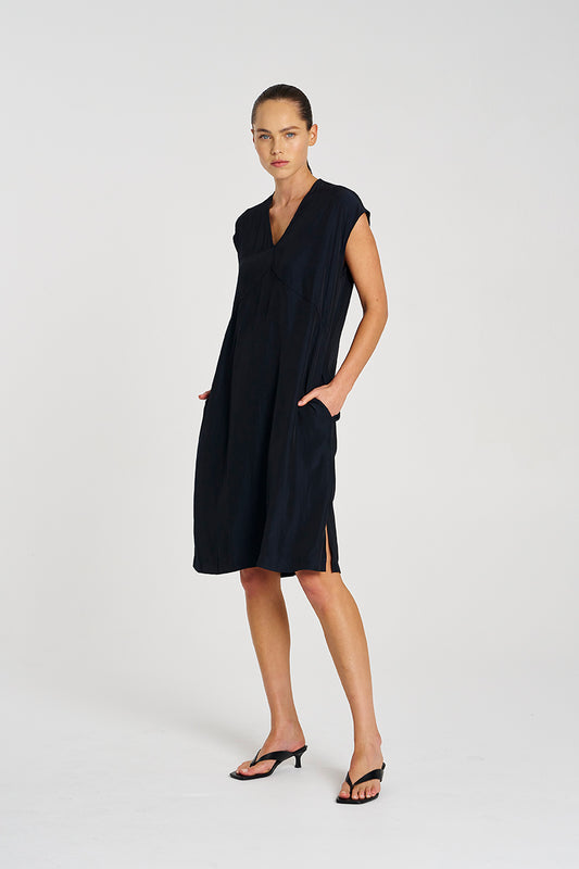 OCTOBER PRE ORDER Mela Purdie Slice Dress F67 3033 - Navy