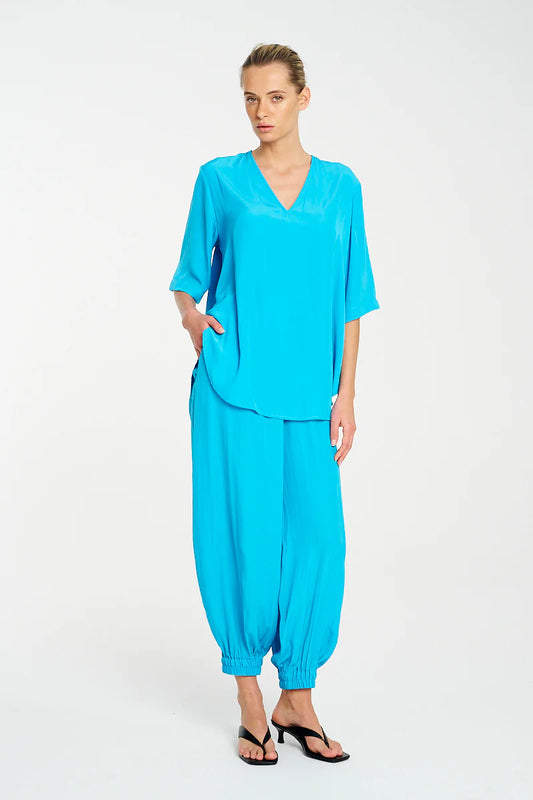 Mela Purdie Swish Plaza Top F67 8839 - CERULEAN