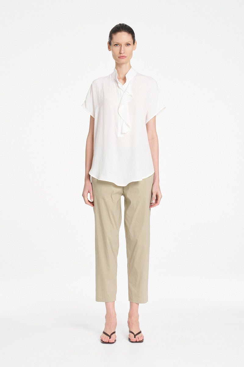 OCTOBER PRE ORDER Mela Purdie Side Flounce Shell F67 80110 - WHITE