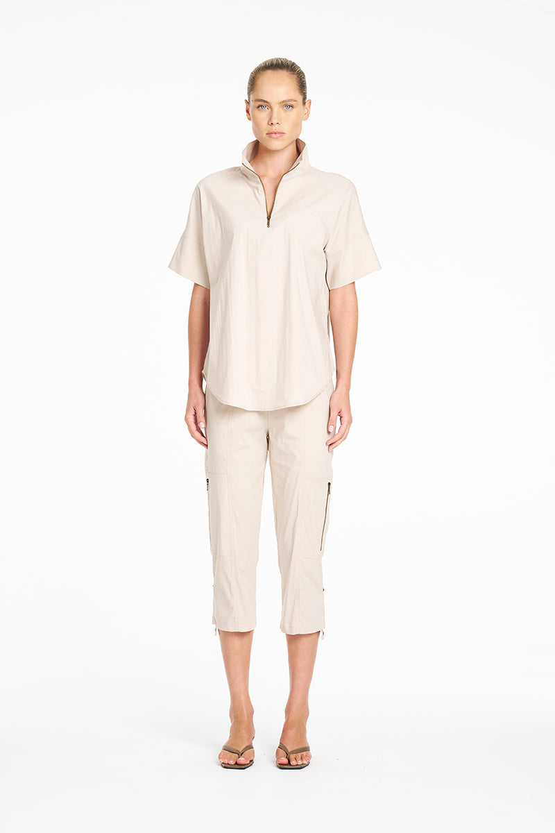 SEPTEMBER PRE ORDER Mela Purdie Cropped Zip Cargo F65 1386 - Bark
