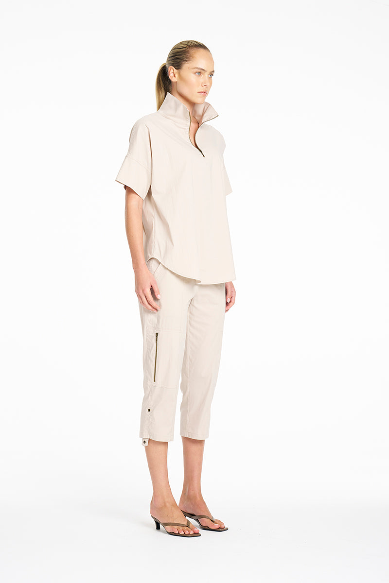 SEPTEMBER PRE ORDER Mela Purdie Cropped Zip Cargo F65 1386 - Bark