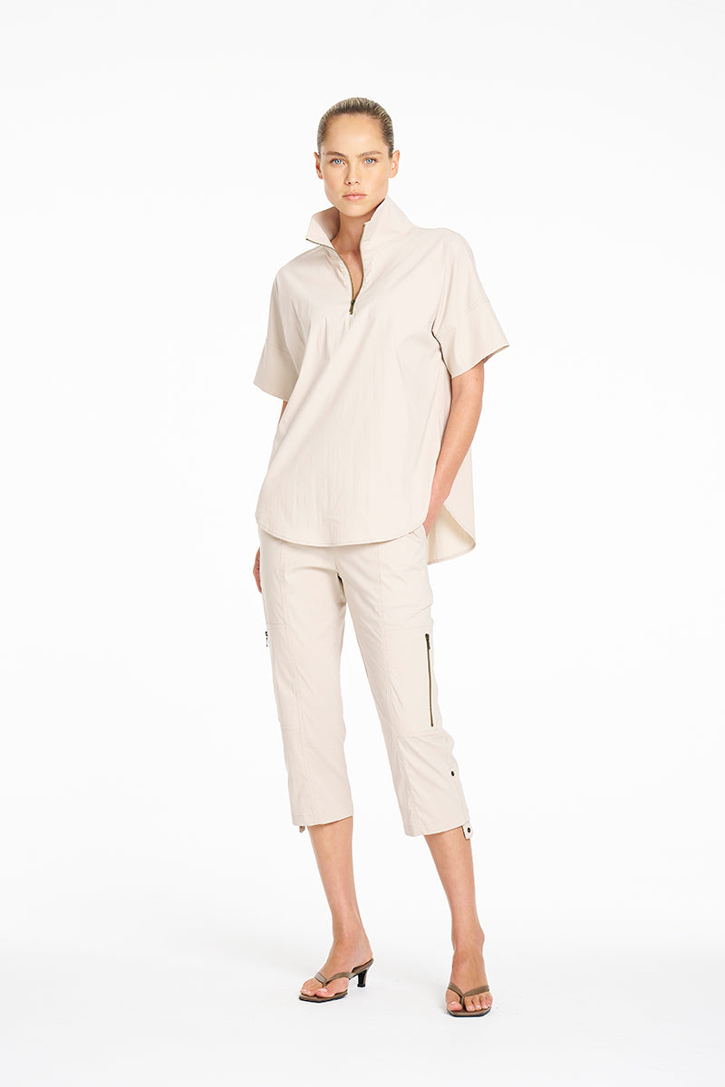 SEPTEMBER PRE ORDER Mela Purdie Cropped Zip Cargo F65 1386 - Bark