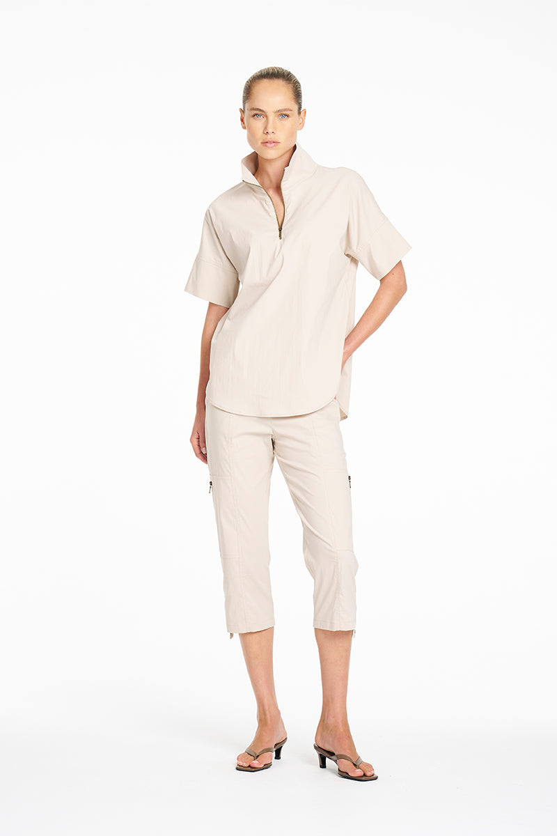 SEPTEMBER PRE ORDER Mela Purdie Cropped Zip Cargo F65 1386 - Bark