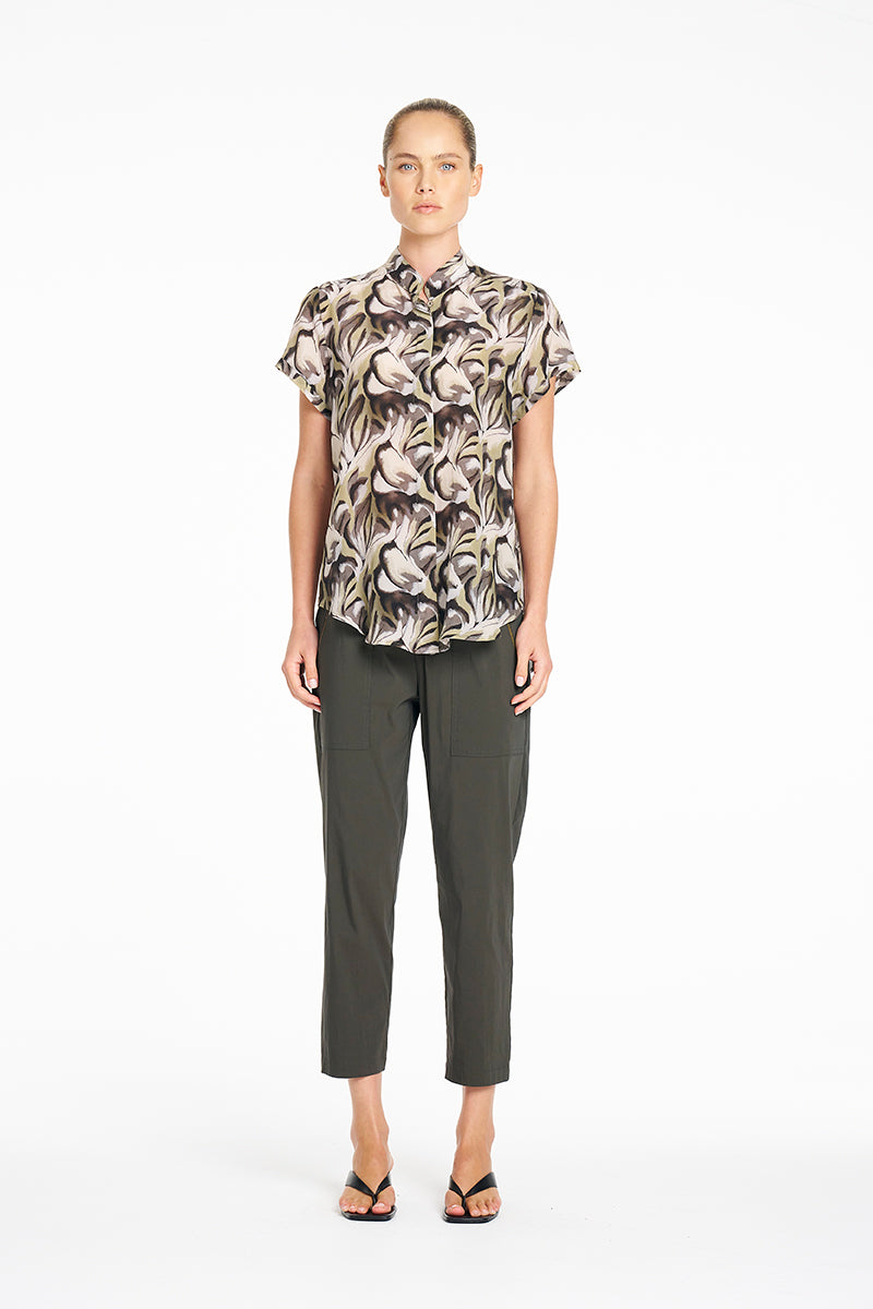 SEPTEMBER PRE ORDER Mela Purdie Soft Stand Shirt F864 8629 - Bayleaf Print