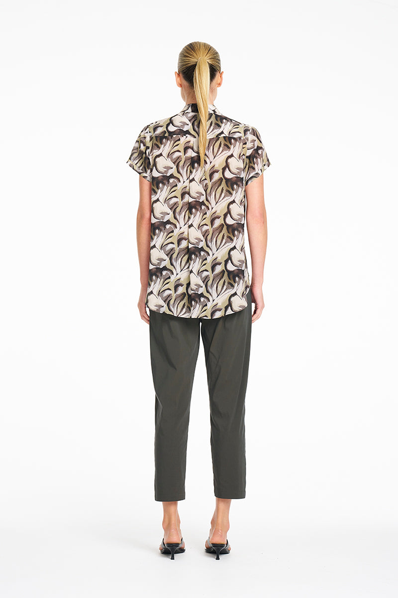 SEPTEMBER PRE ORDER Mela Purdie Soft Stand Shirt F864 8629 - Bayleaf Print