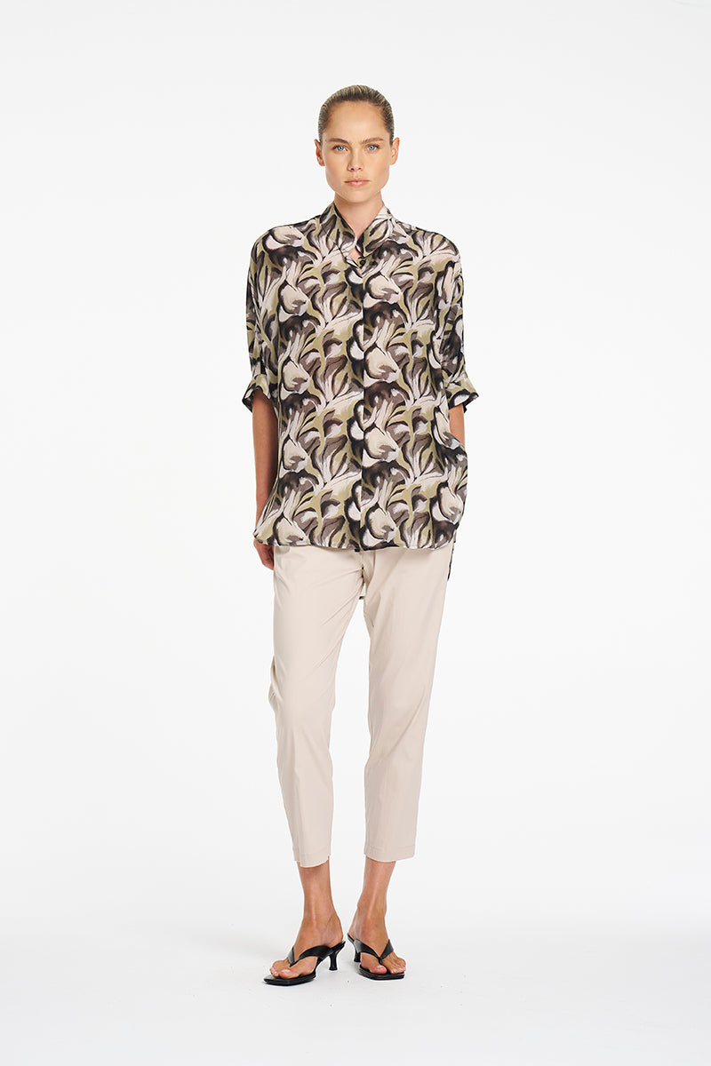 SEPTEMBER PRE ORDER Mela Purdie Villa Overshirt F864 8629 - Bayleaf Print