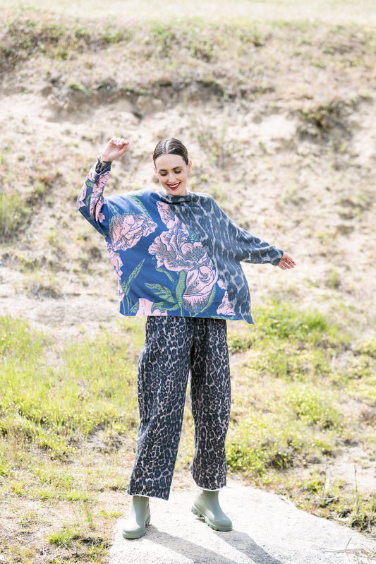 Maud Dainty Gauge Pant - Snow Leopard