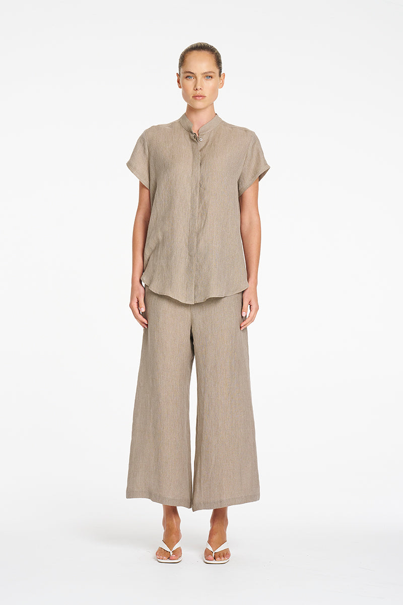 SEPTEMBER PRE ORDER Mela Purdie Stand Shirt F418 8629 - Stucco