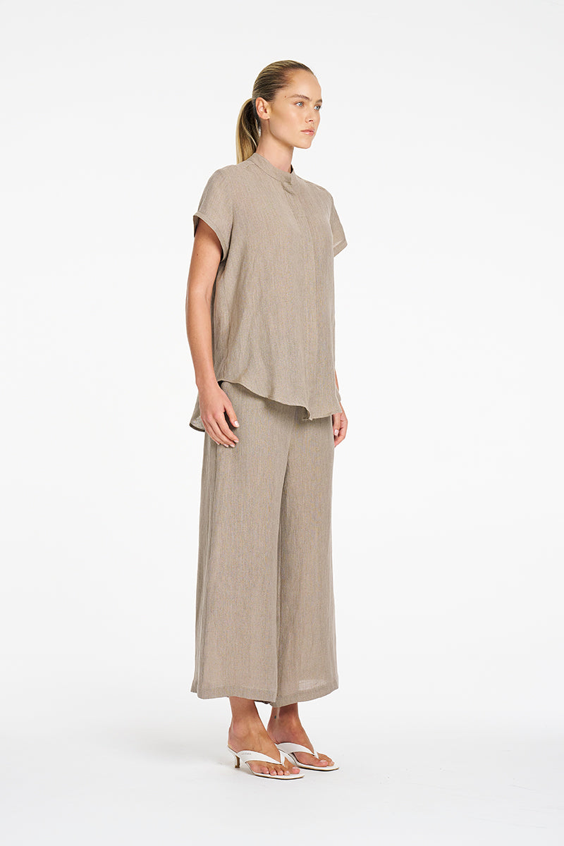 SEPTEMBER PRE ORDER Mela Purdie Stand Shirt F418 8629 - Stucco