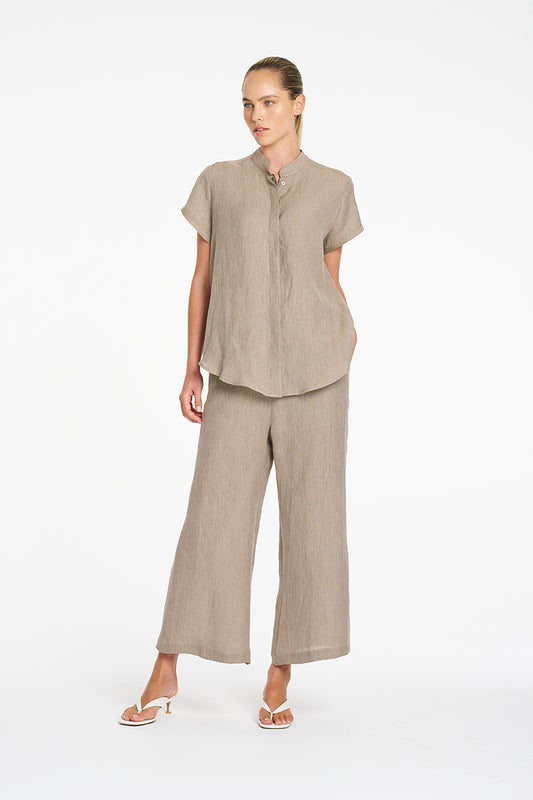 SEPTEMBER PRE ORDER Mela Purdie Stand Shirt F418 8629 - Stucco