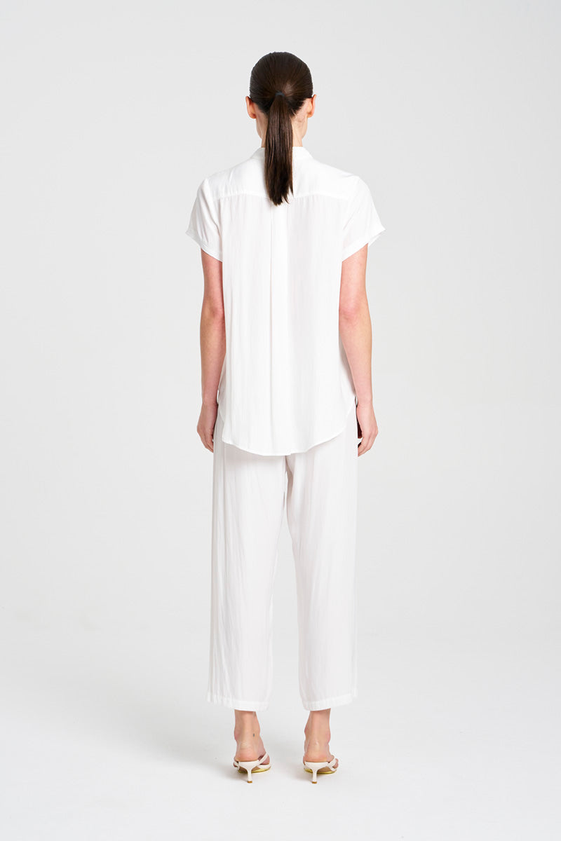 Mela Purdie Soft Stand Shirt F67 8629 - WHITE