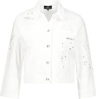 Monari White Denim Jacket with Crystals 407984