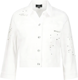 Monari White Denim Jacket with Crystals 407984