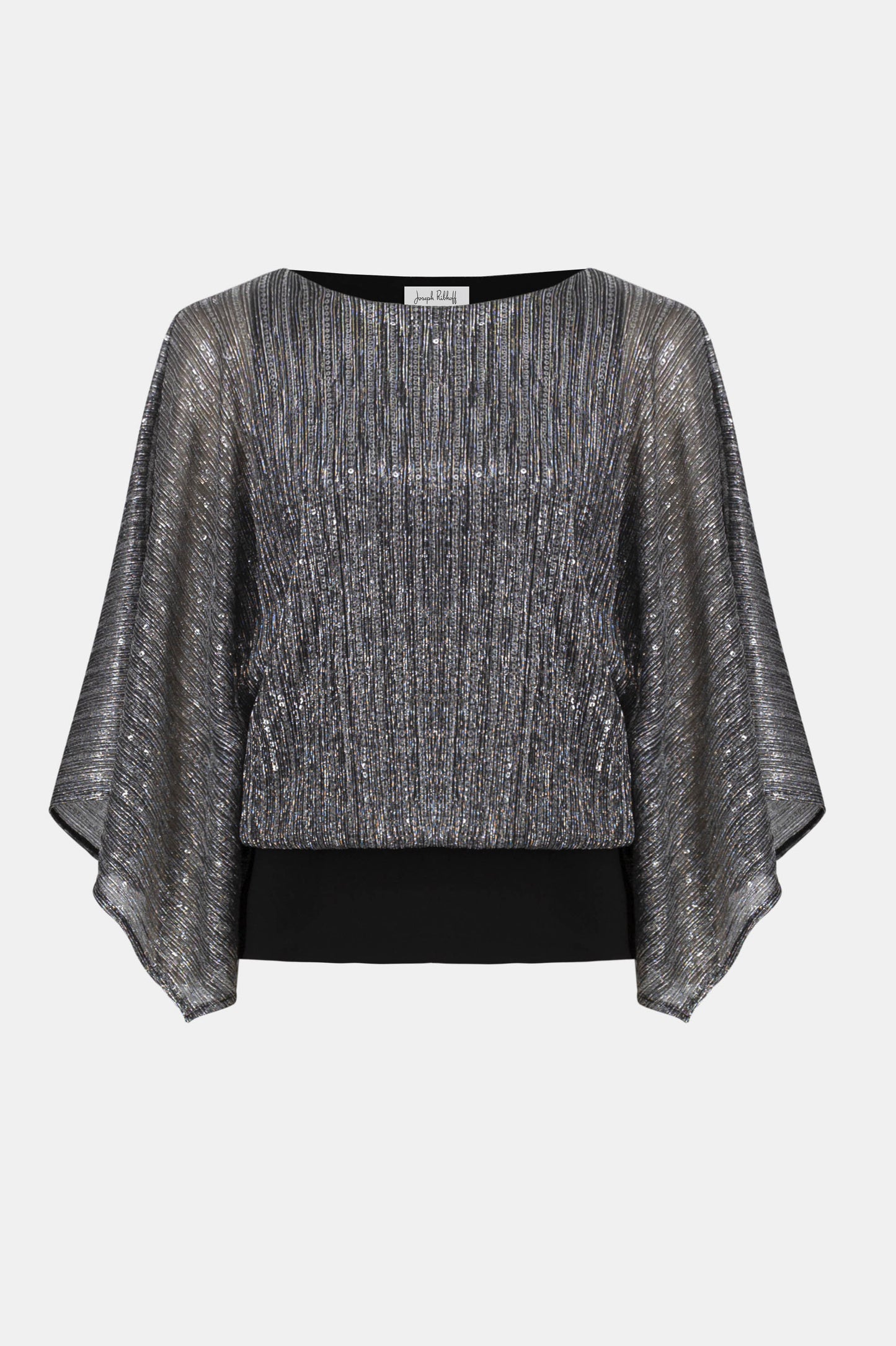 Joseph Ribkoff Sequined Pleated Knit Layered Top
254026