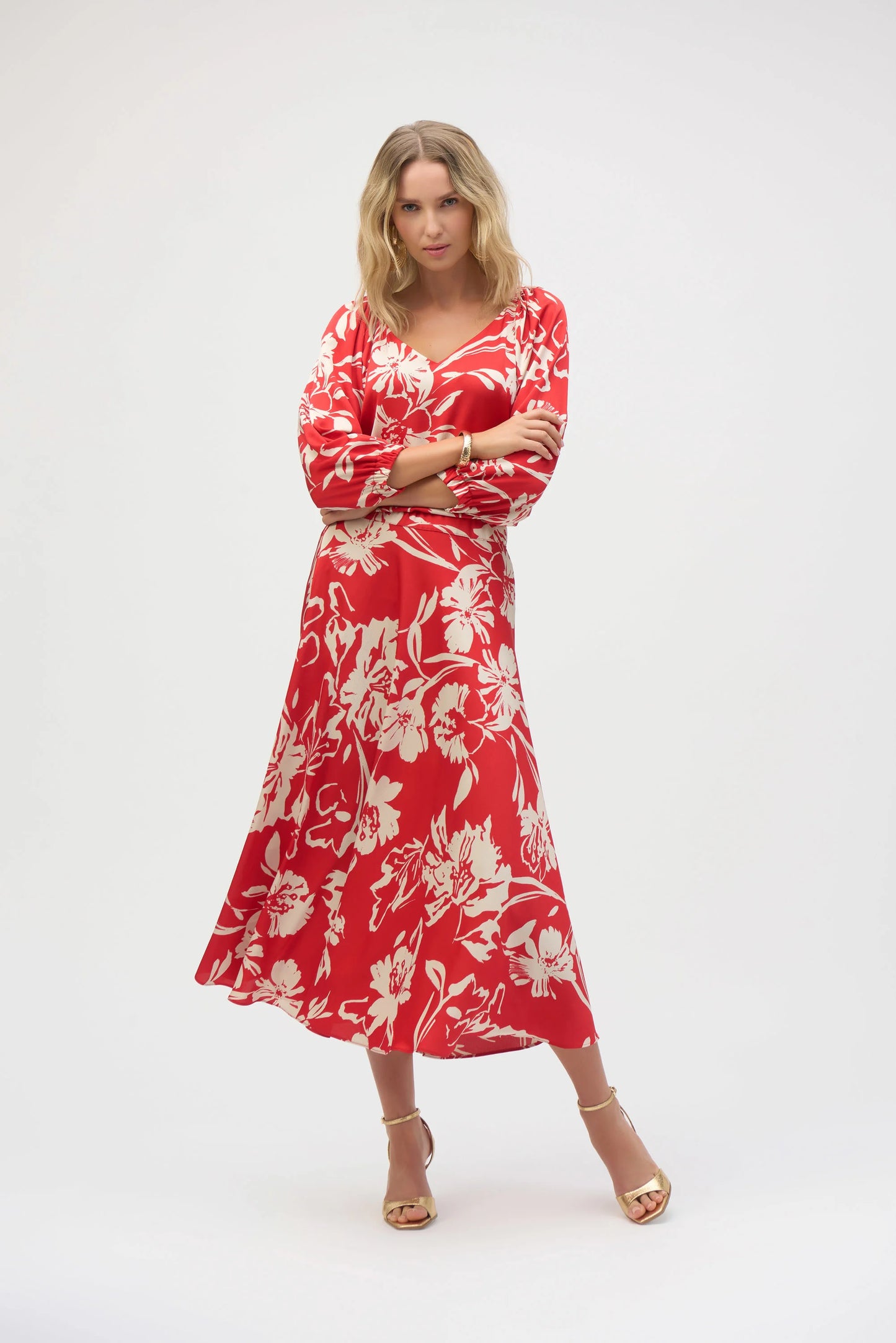 Joseph Ribkoff Satin Floral Print Straight Top
252119