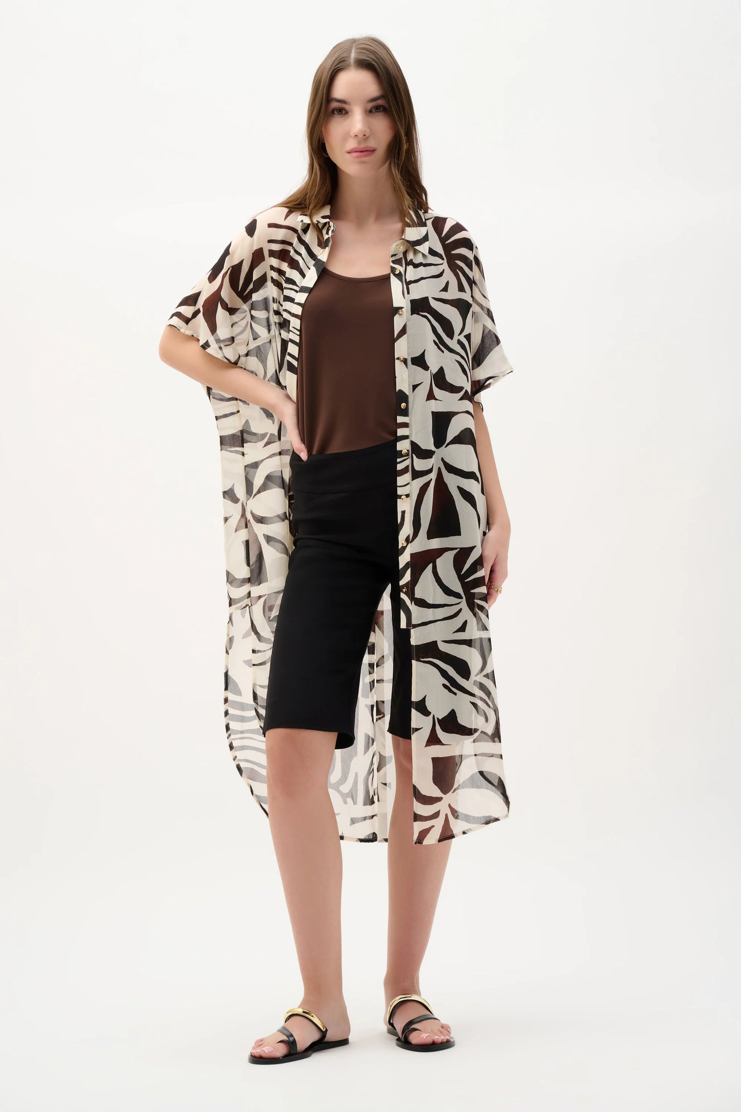 Joseph Ribkoff Chiffon Tropical Print Straight Blouse
262949