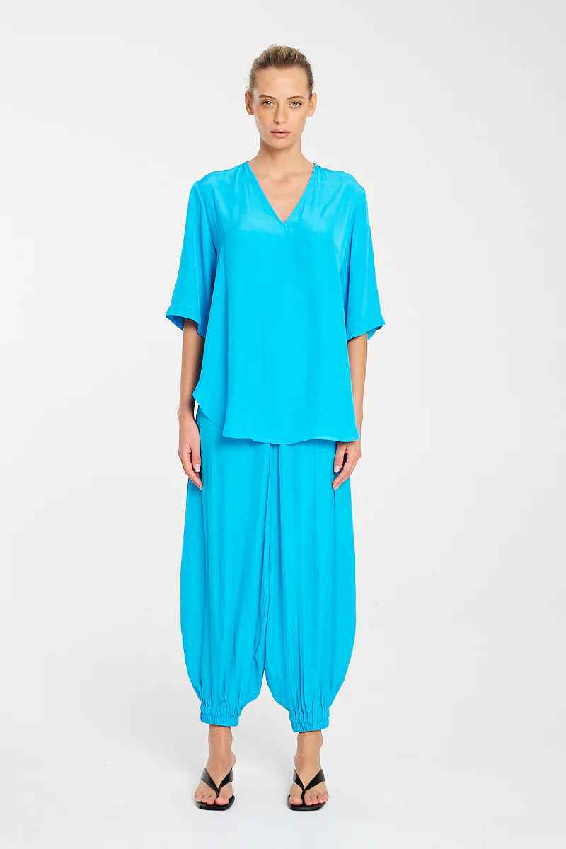 Mela Purdie Swish Plaza Top F67 8839 - CERULEAN