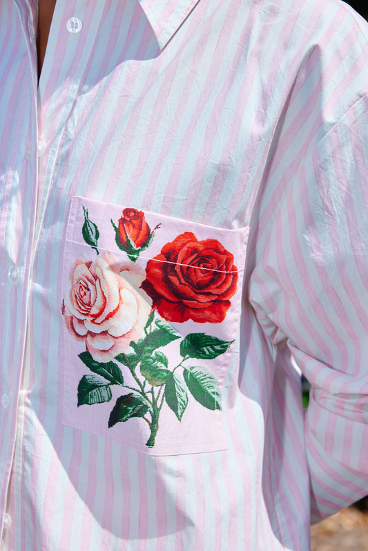 ASTON STUDIO Buddy Shirt - BABY ROSE STRIPE