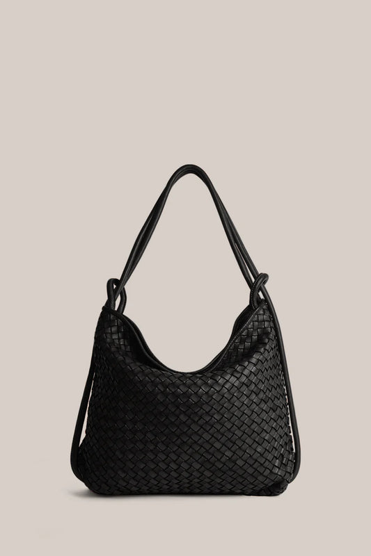 Vestirsi Woven Bella Black 2-In-1 Convertible Backpack Tote