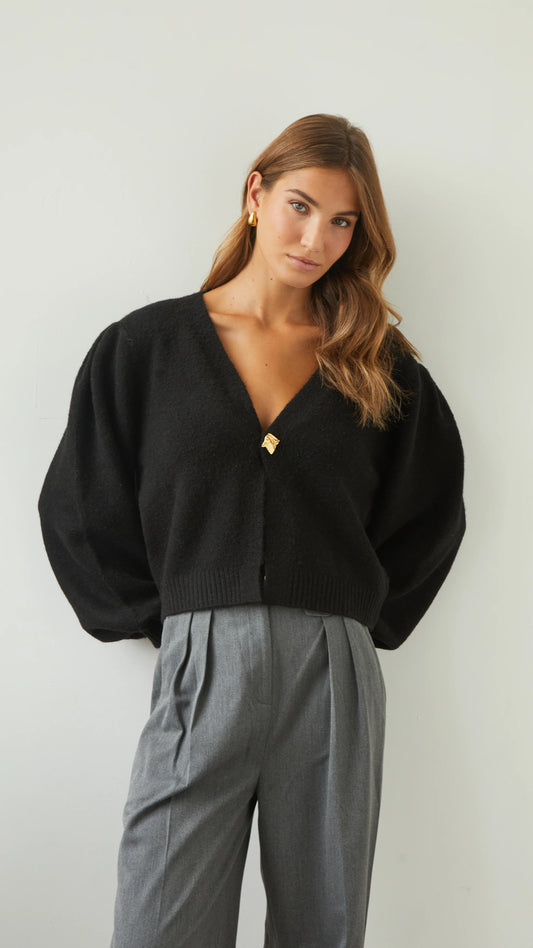 Charli London HOLLIE Cardigan - BLACK