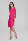 Josep Ribkoff Lux Twill Wrap Dress 241705 Shocking Pink