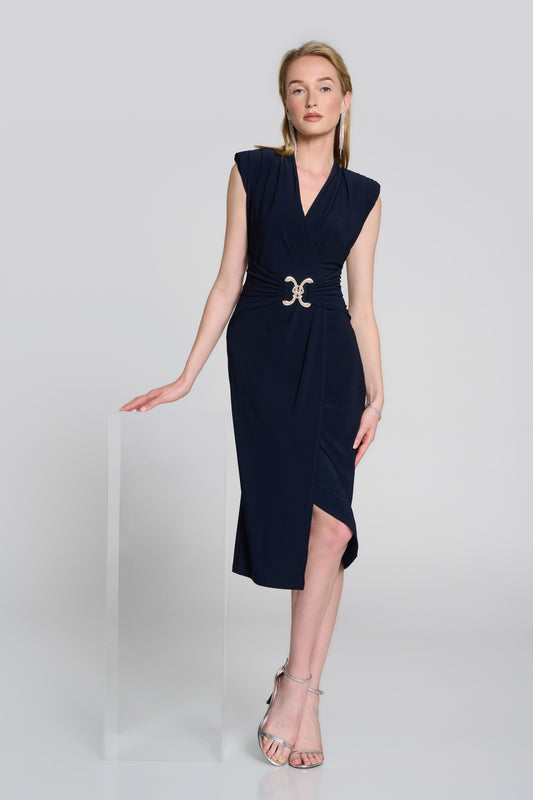 Joseph Ribkoff Silky Knit Sleeveless Wrap Dress 242711