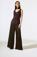 Joseph Ribkoff Sequined Sleeveless Fitted Top 24378