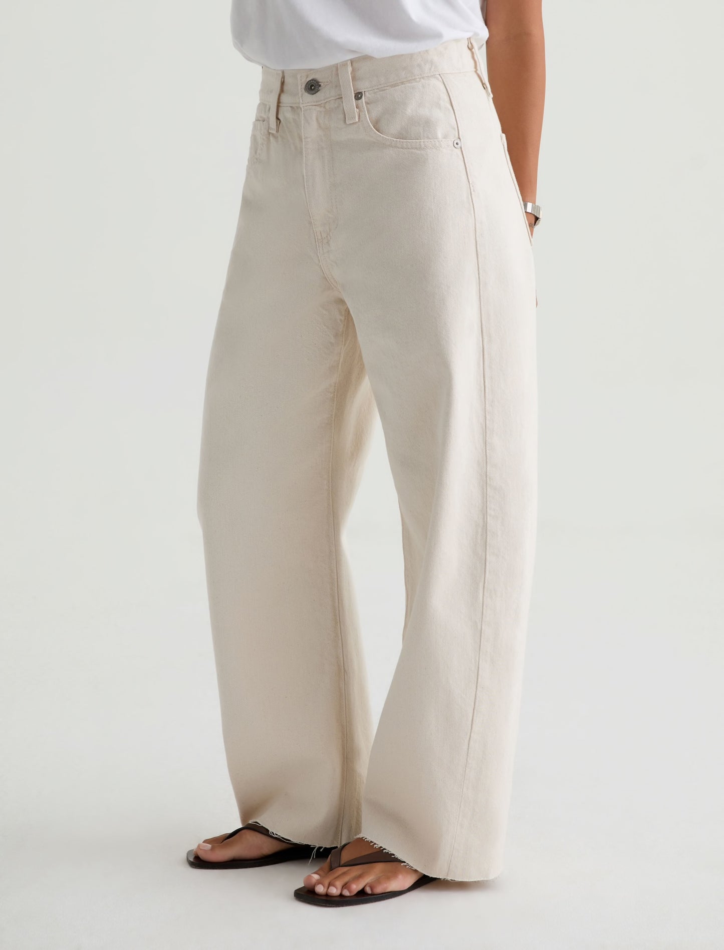 AG Jeans Hattie Crop Jean - High-Rise Barrel - Opal Stone