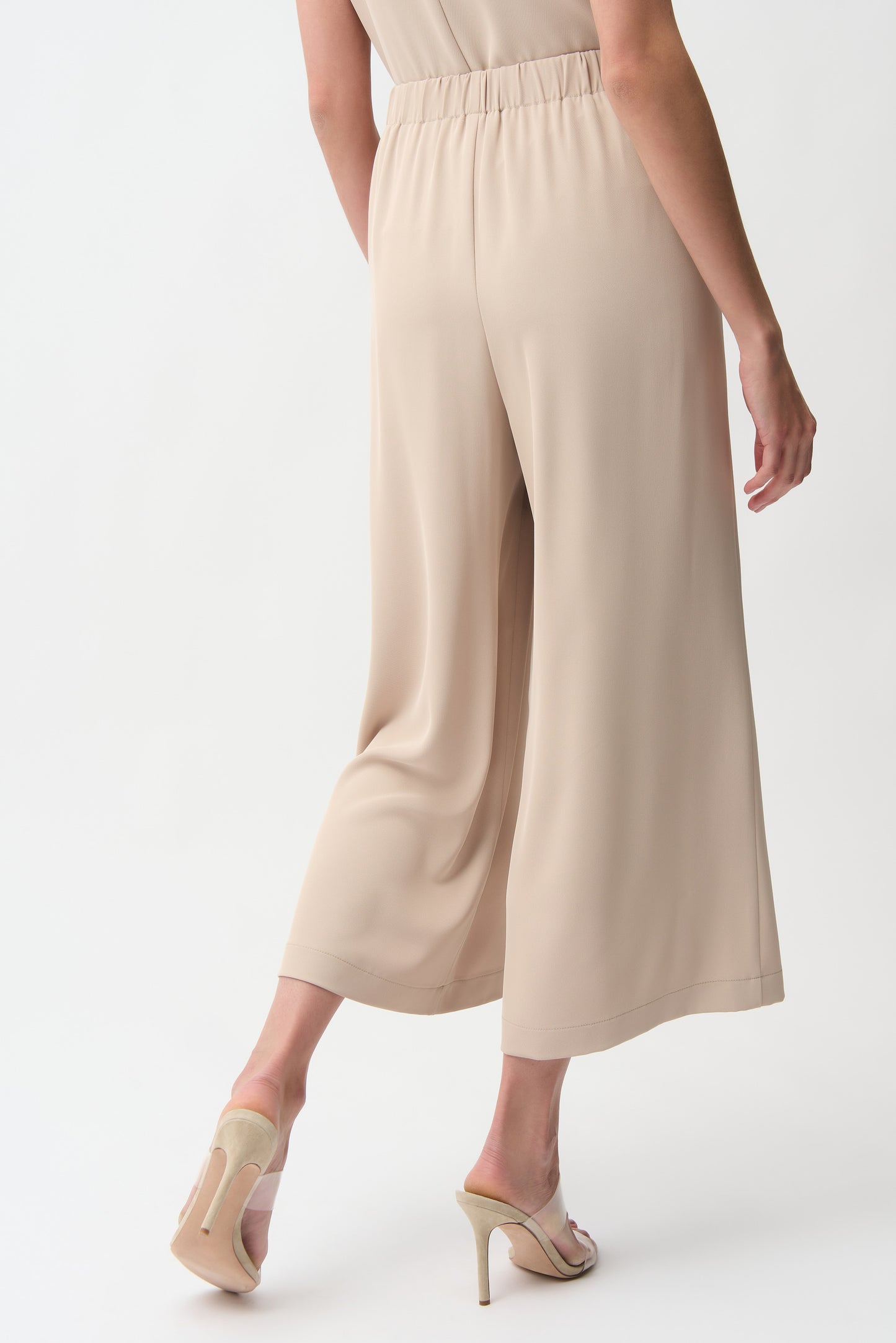 Joseph Ribkoff Woven Twill Pull-On Culotte Pants 261121 - PARCHMENT