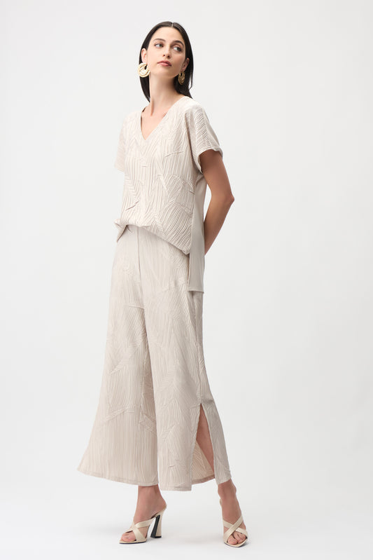 Joseph Ribkoff Pleated Satin Pull-On Culotte Pants 261161 - MOONSTONE