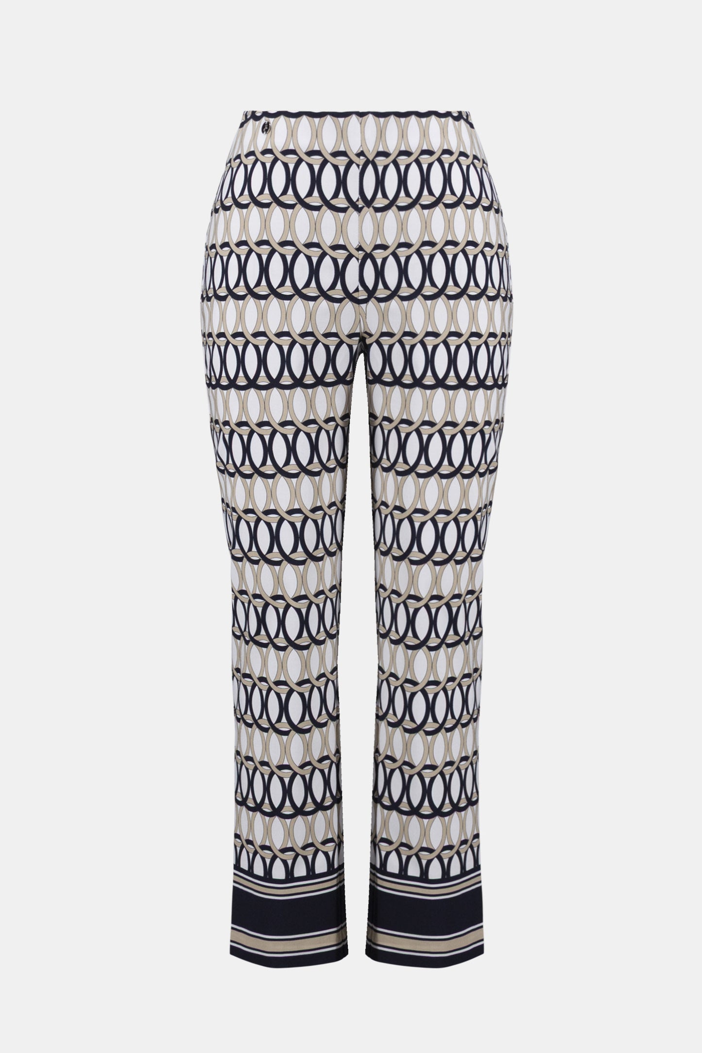 Joseph Ribkoff Millennium Geometric Print Straight Pull-On Pants 261222 - VANILLA/ MULTI