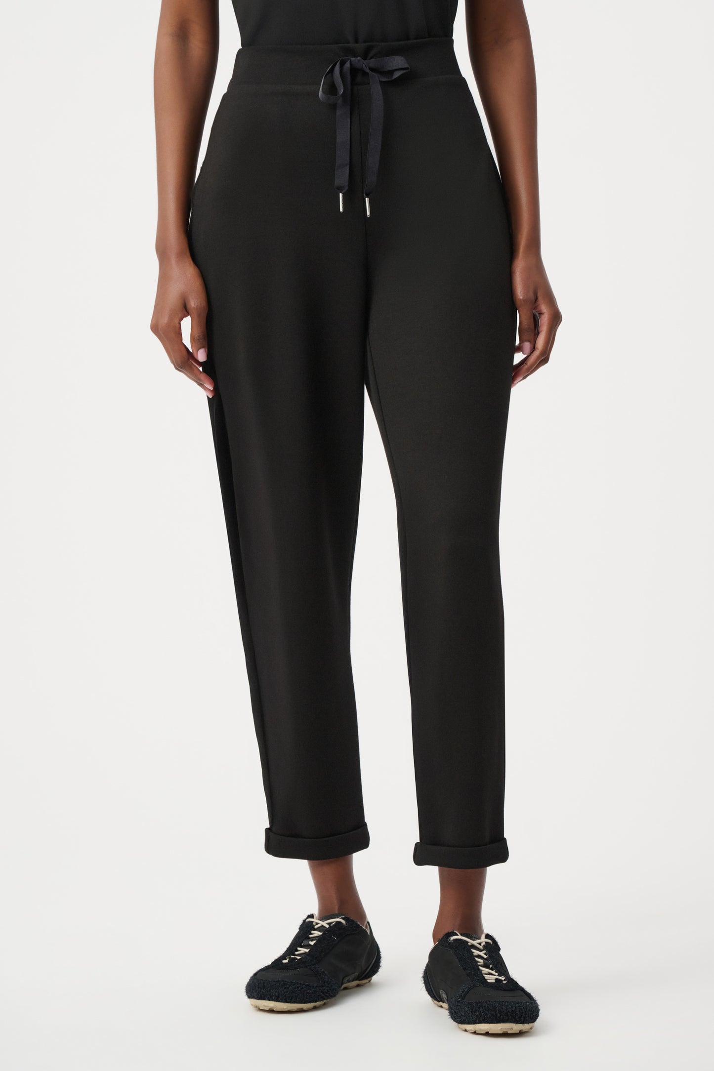 Joseph Ribkoff SPORT Scuba Jersey Pull-On Jogger Pants With Drawstring Waist 261606F26 - Black