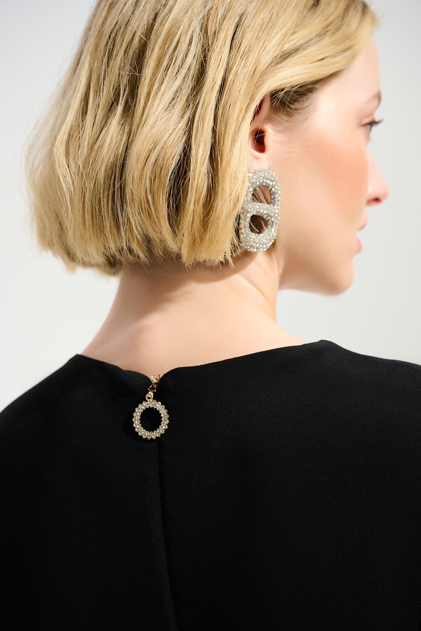 Joseph Ribkoff Silky Knit Wide Leg Jumpsuit With Chiffon Sleeves  261761 - BLACK