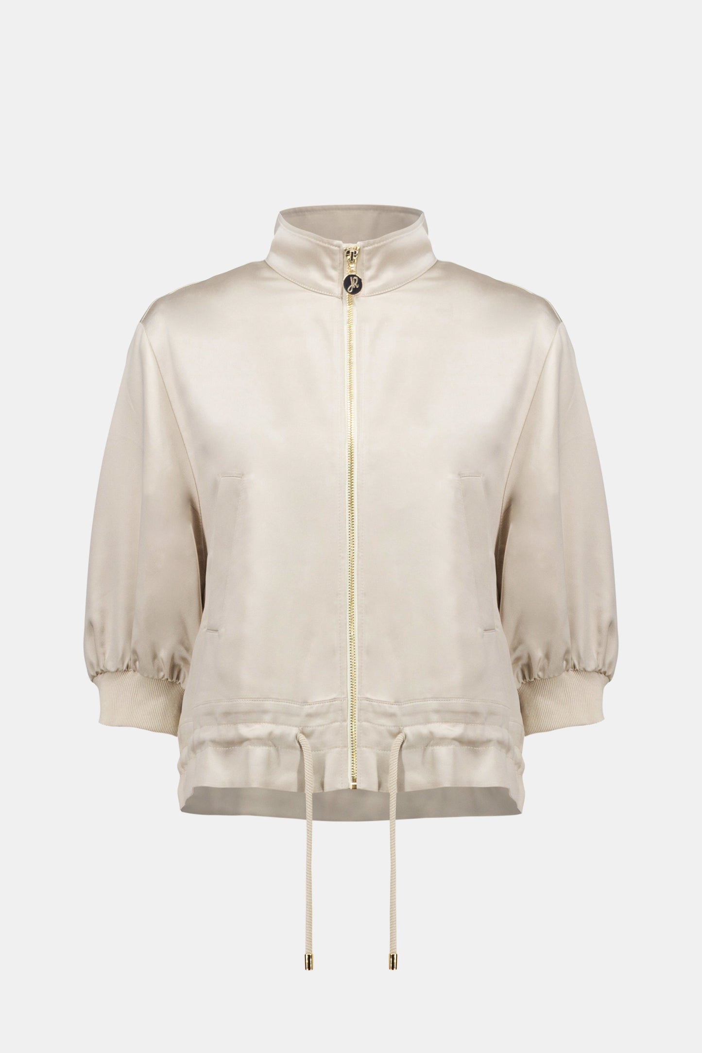 Joseph Ribkoff Satin Boxy Blouson Jacket With Drawstring Hem 261913 - MOONSTONE