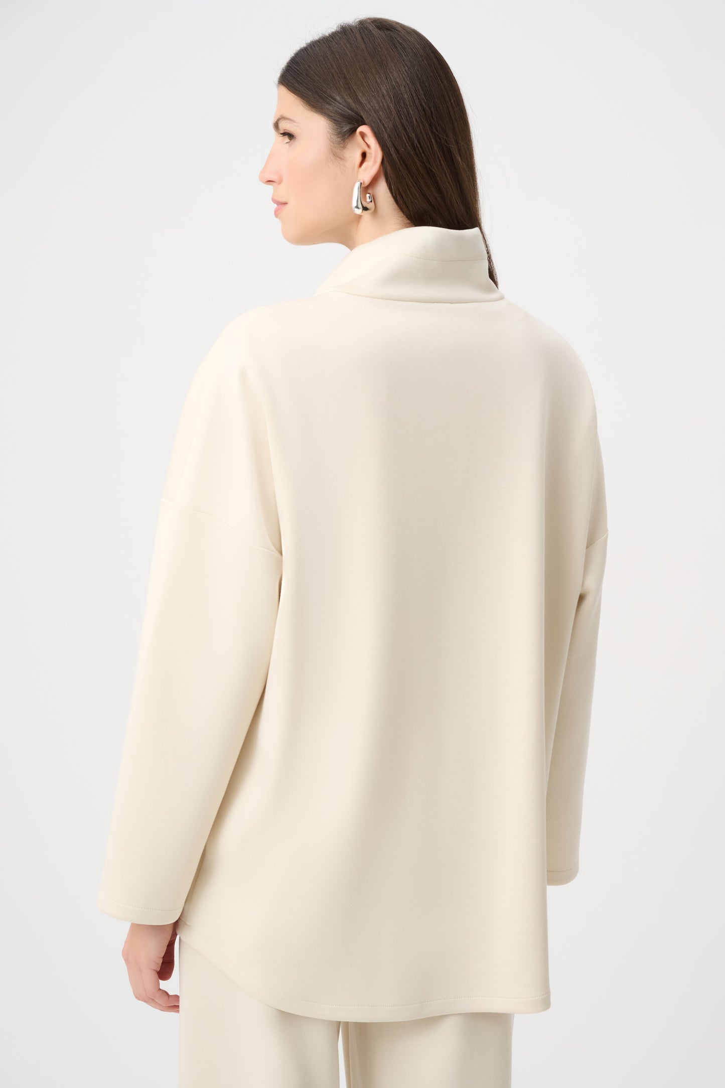 Joseph Ribkoff SPORT Scuba Jersey Funnel-Neck Boxy Jacket 263603 - Birch