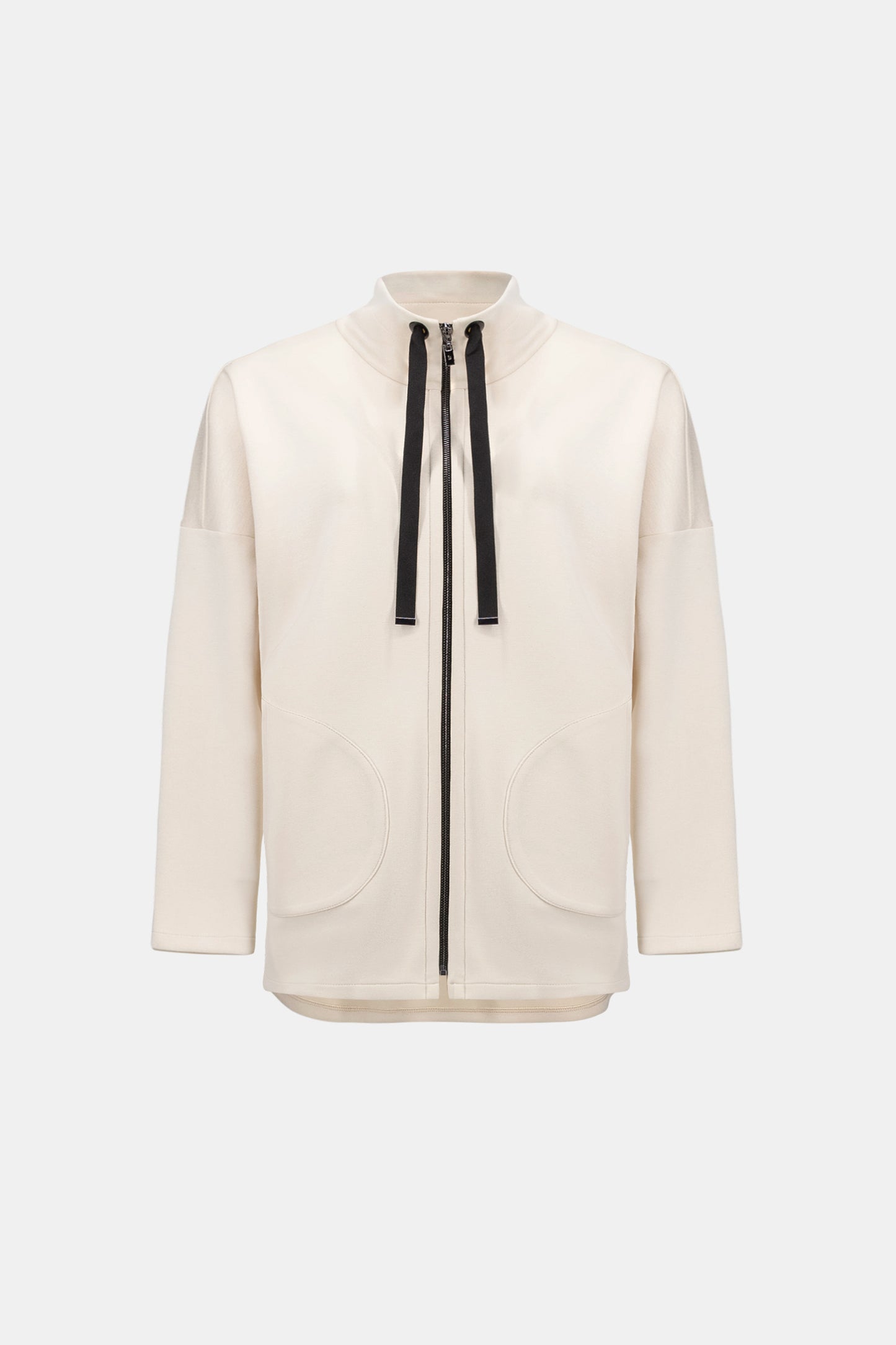 Joseph Ribkoff SPORT Scuba Jersey Funnel-Neck Boxy Jacket 263603 - Birch